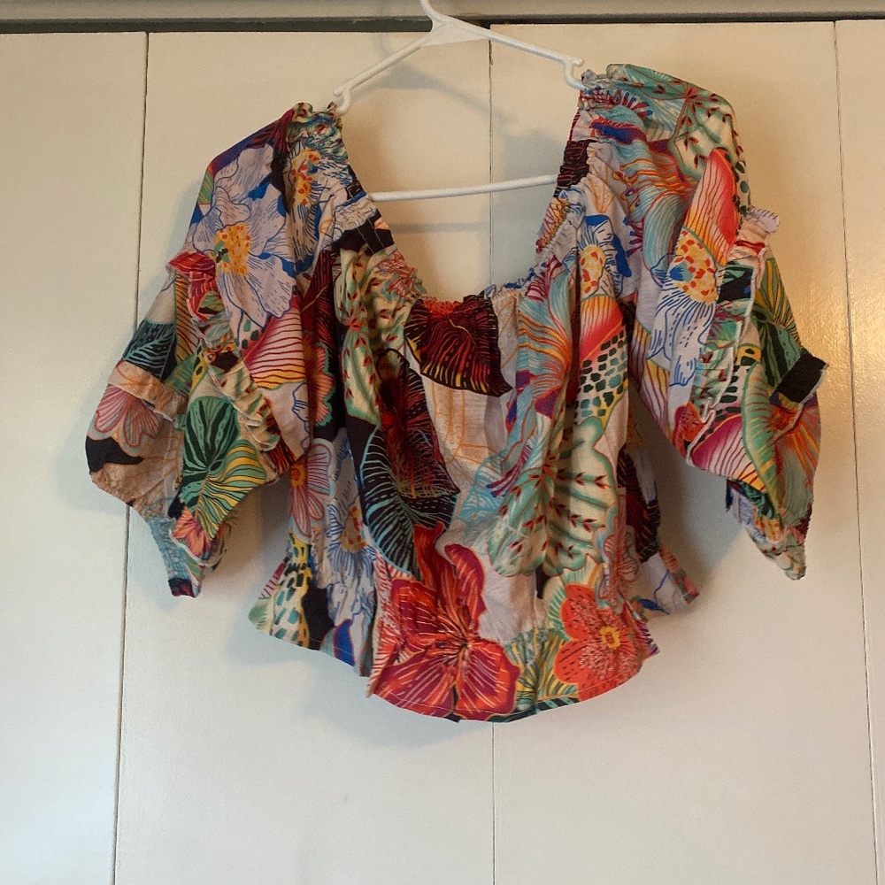 Crop Hawaiian floral